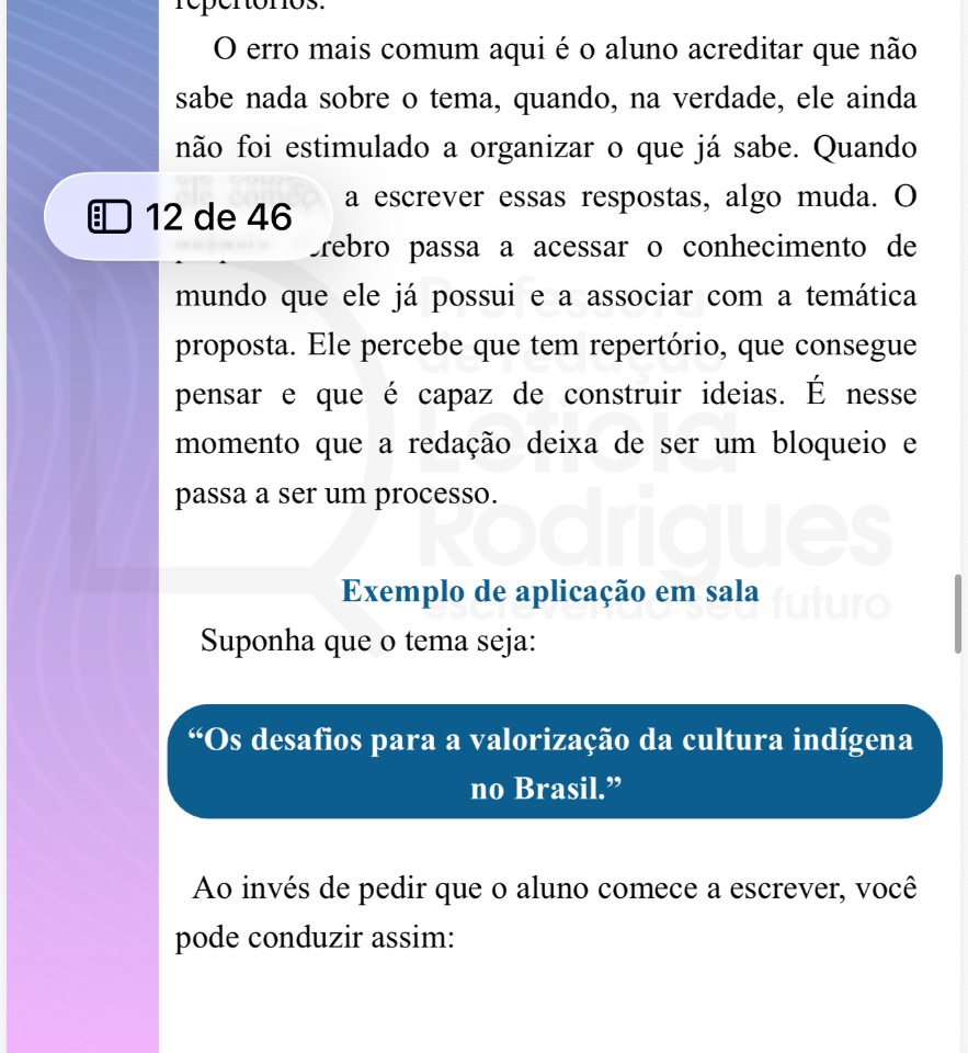 Conteúdo do guia exibido no monitor